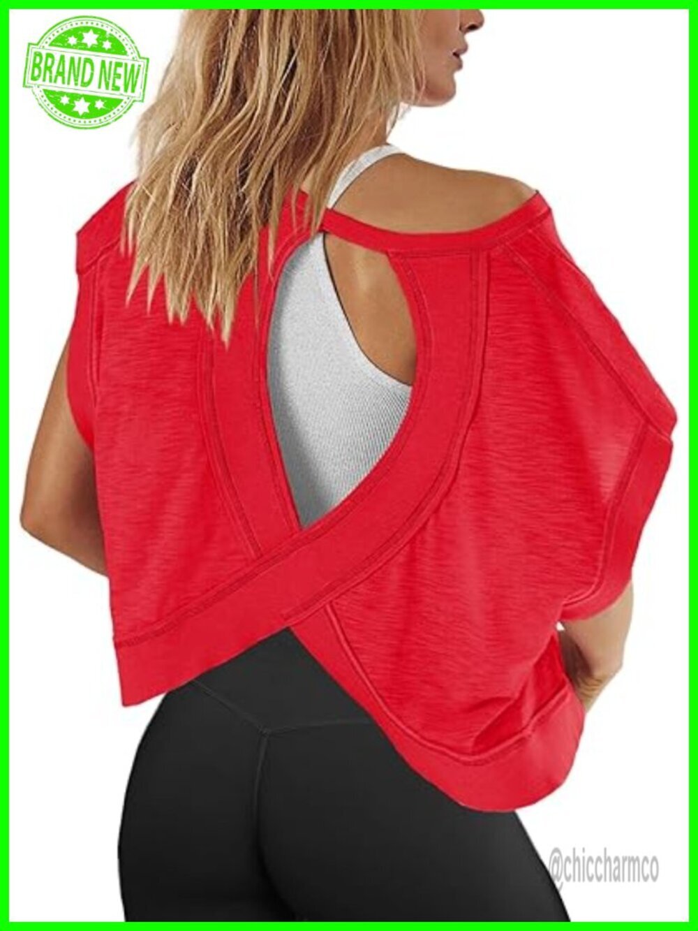 Open Back Oversized Workout T-Shirt